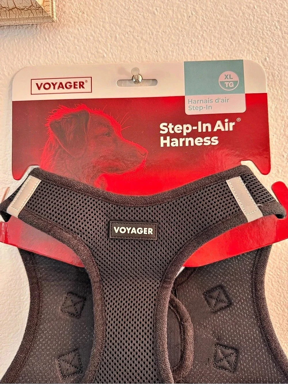 New. Voyager Step-In Air Dog Harness XL Black Breathable Mesh